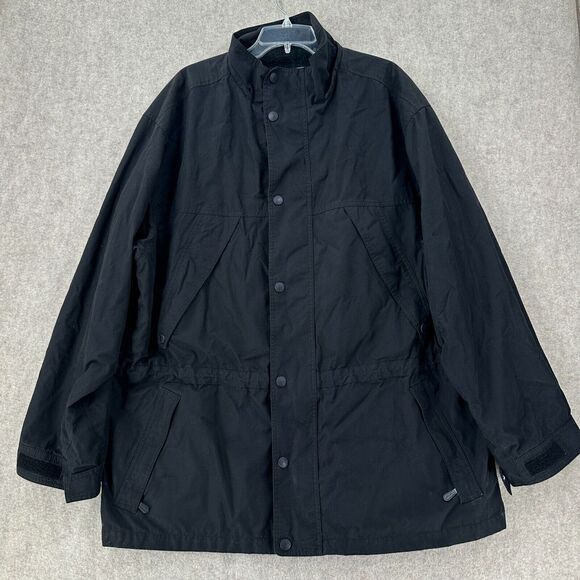 Vintage‎ Eddie Bauer Jacket Mens XXL Black Mountain Parka Coat Wool Lined - Picture 1 of 10